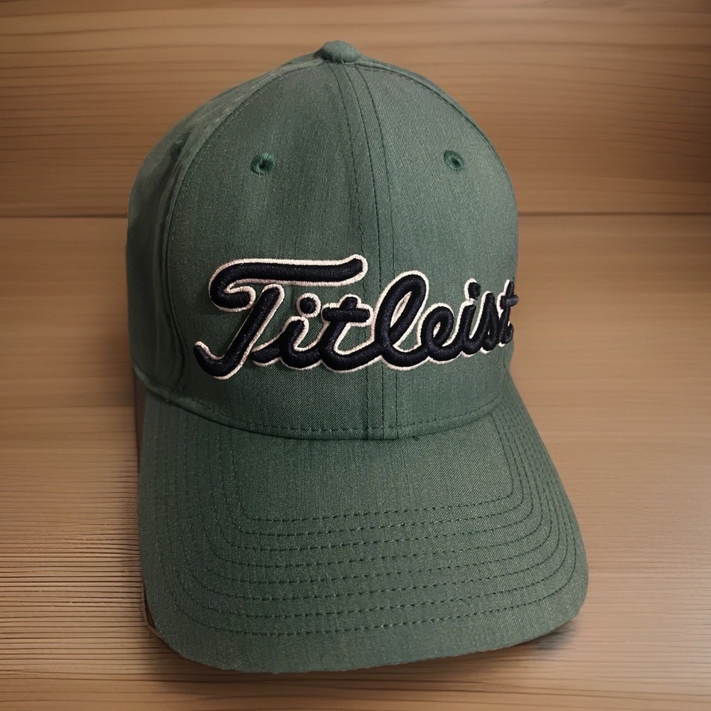 Titleist Adult A Flex Golf Hat Green Chunky Embroidered S/M (h24)